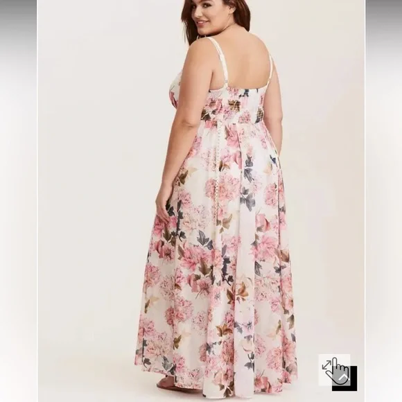 Torrid Runway Collection Ivory Crochet V-Neck Sleeveless Maxi Sundress - Picture 4 of 8